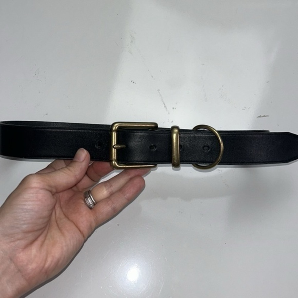 Hunt club black leather belt‎
